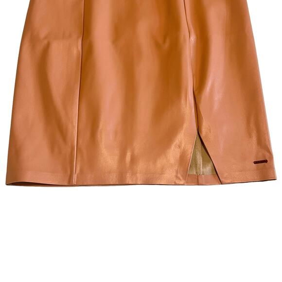 NWT n:PHILANTHROPY Nuevo Vegan Leather Sleeveless Mini Dress in Camel Sz M - Picture 5 of 11